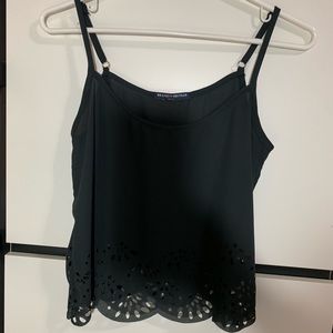 Brandy Melville Black Scallop Tank Top